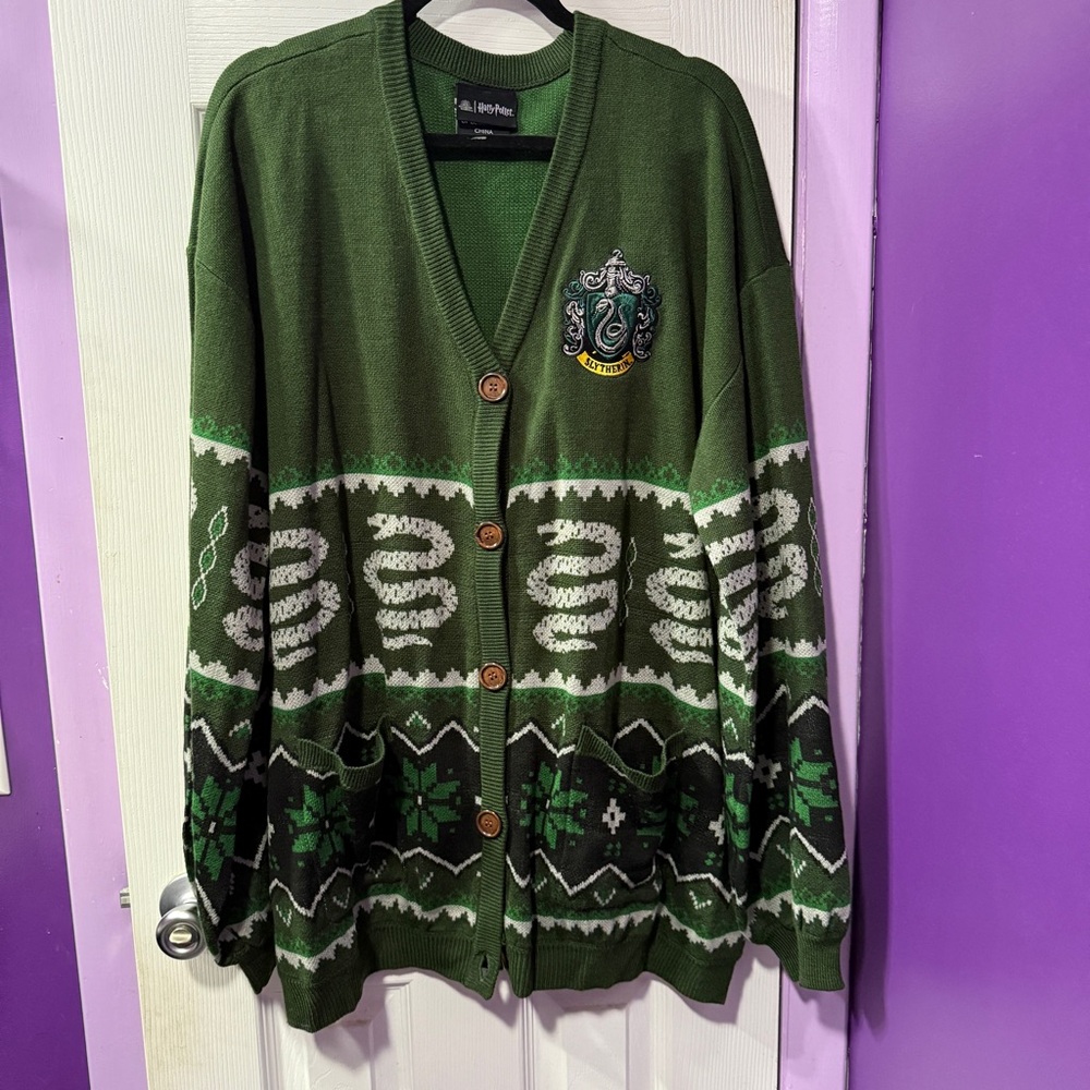 Hot Topic Harry Potter Slytherin Cardigan Sweater